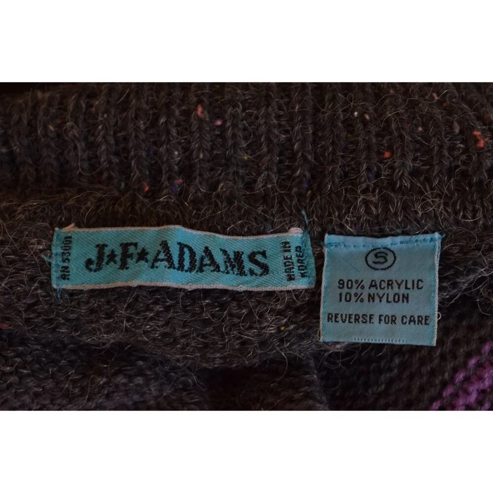 Vintage 90s Gray Striped Acrylic/Nylon Turtleneck Sweater size‎ S